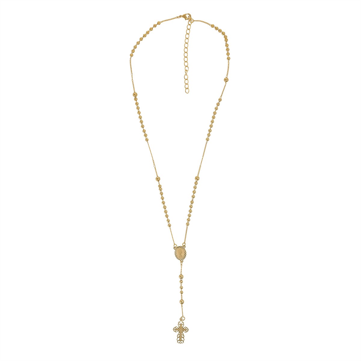 Collier chapelet plaqué or réglable 45cm