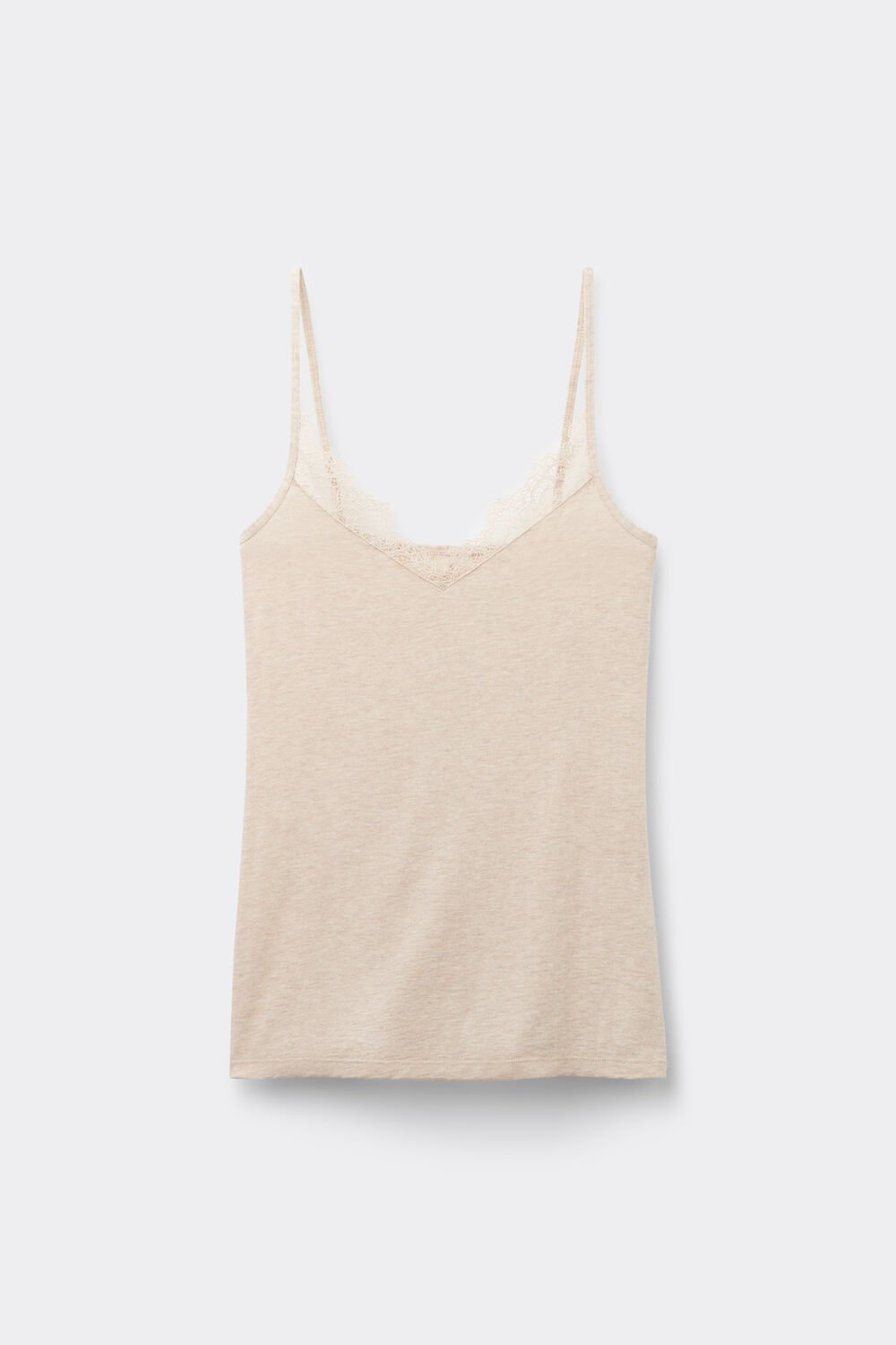 Blusa ultraleve em modal e cashmere com detalhes em renda.