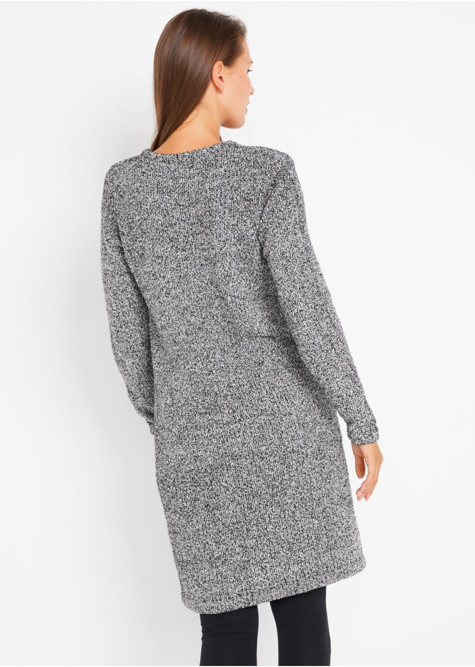 Robe en maille polaire douillette avec poches, longueur genou