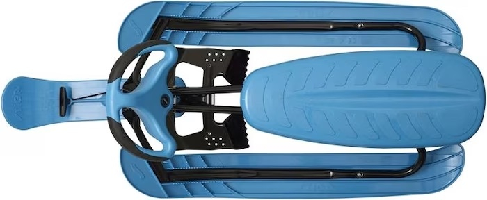(120x52cm) Snow Racer Curve Winter Ski Schlitten mit Lenkrad und Zugseil (7323-2246-00) - Blau