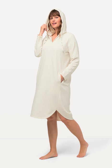 Loungewear-Kleid, kuschelweich, Kapuze, Langarm