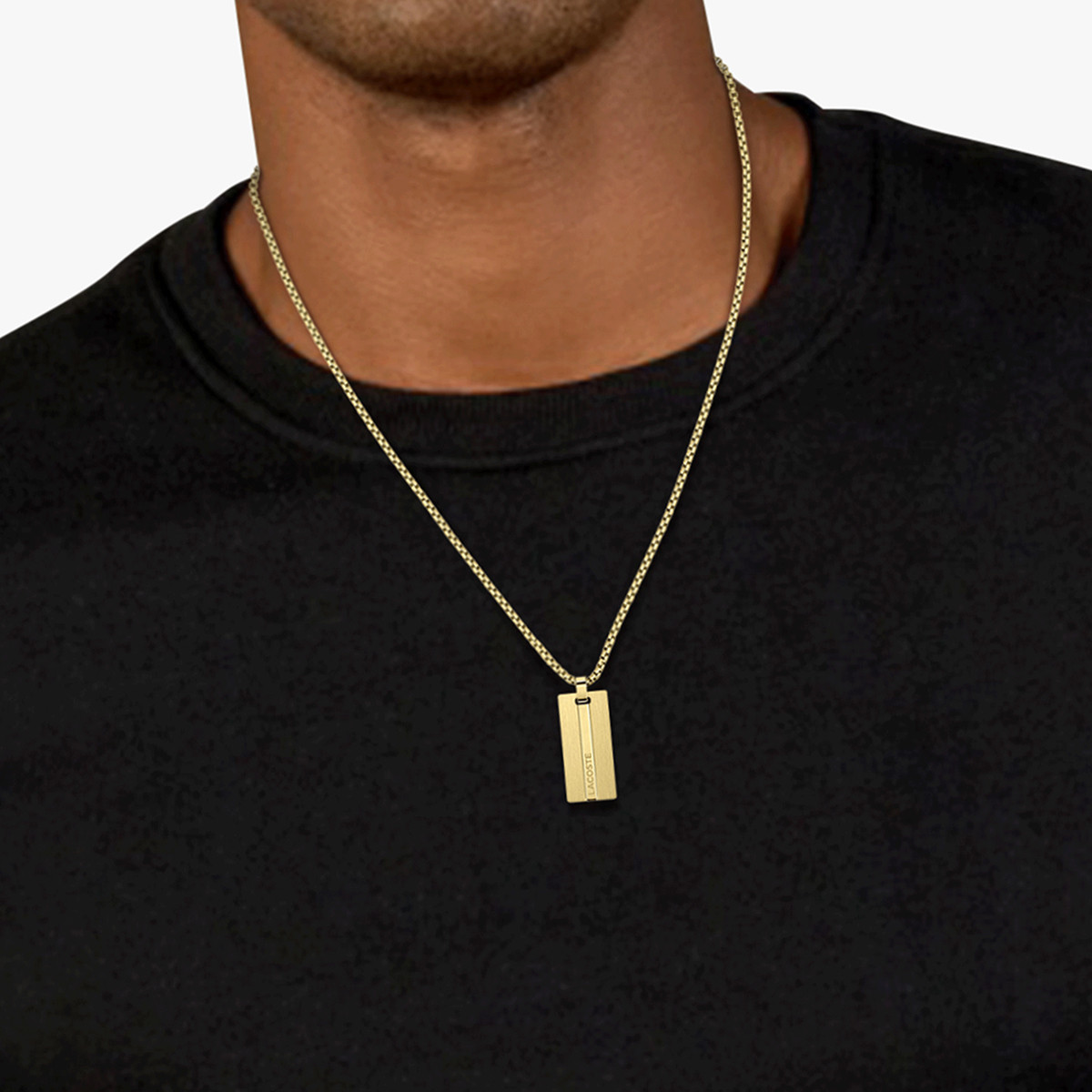 Collier LACOSTE acier doré