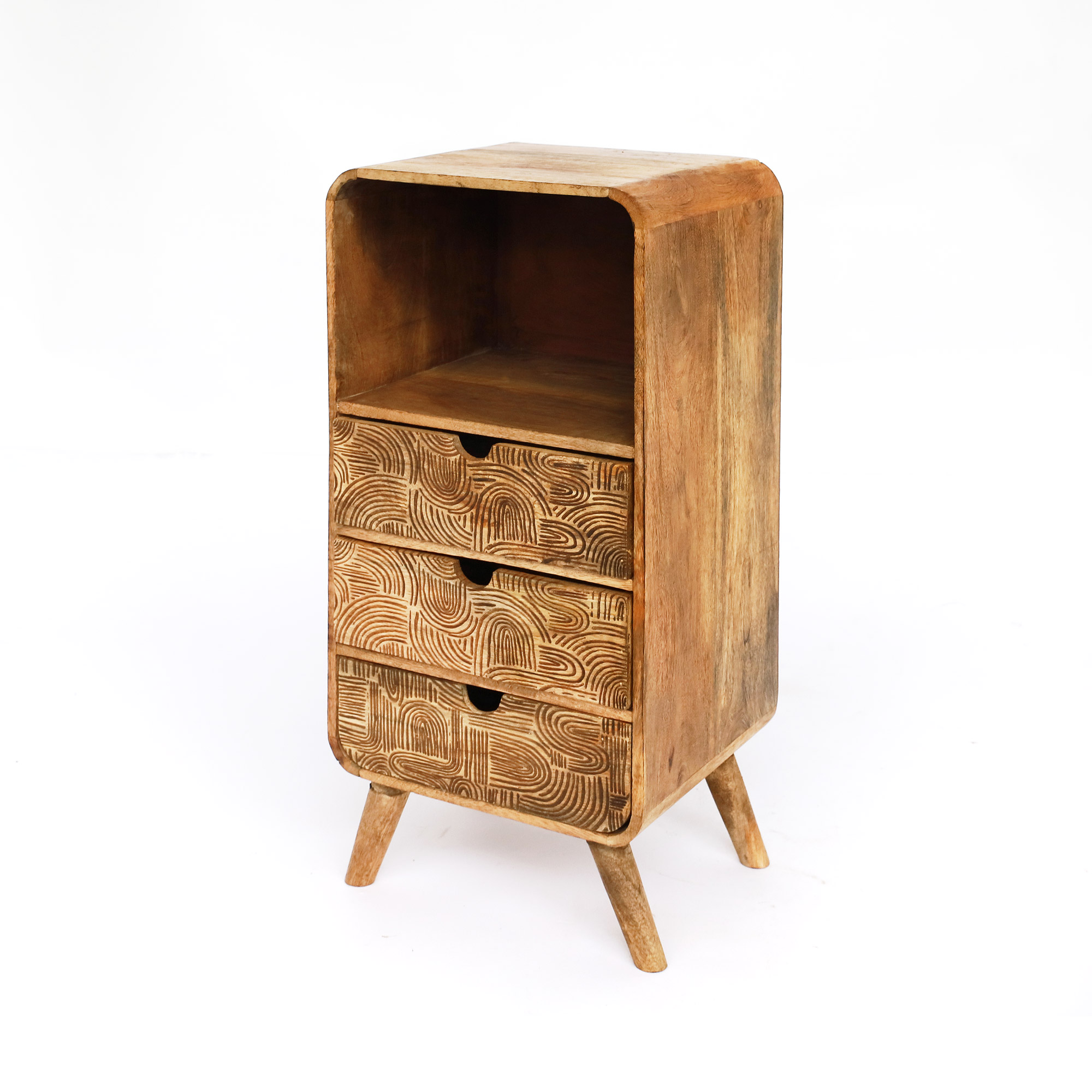 Kommode mit 3 Schubladen, Mangoholz, H 64 cm, B 29 cm, T 25 cm von fischer's lagerhaus