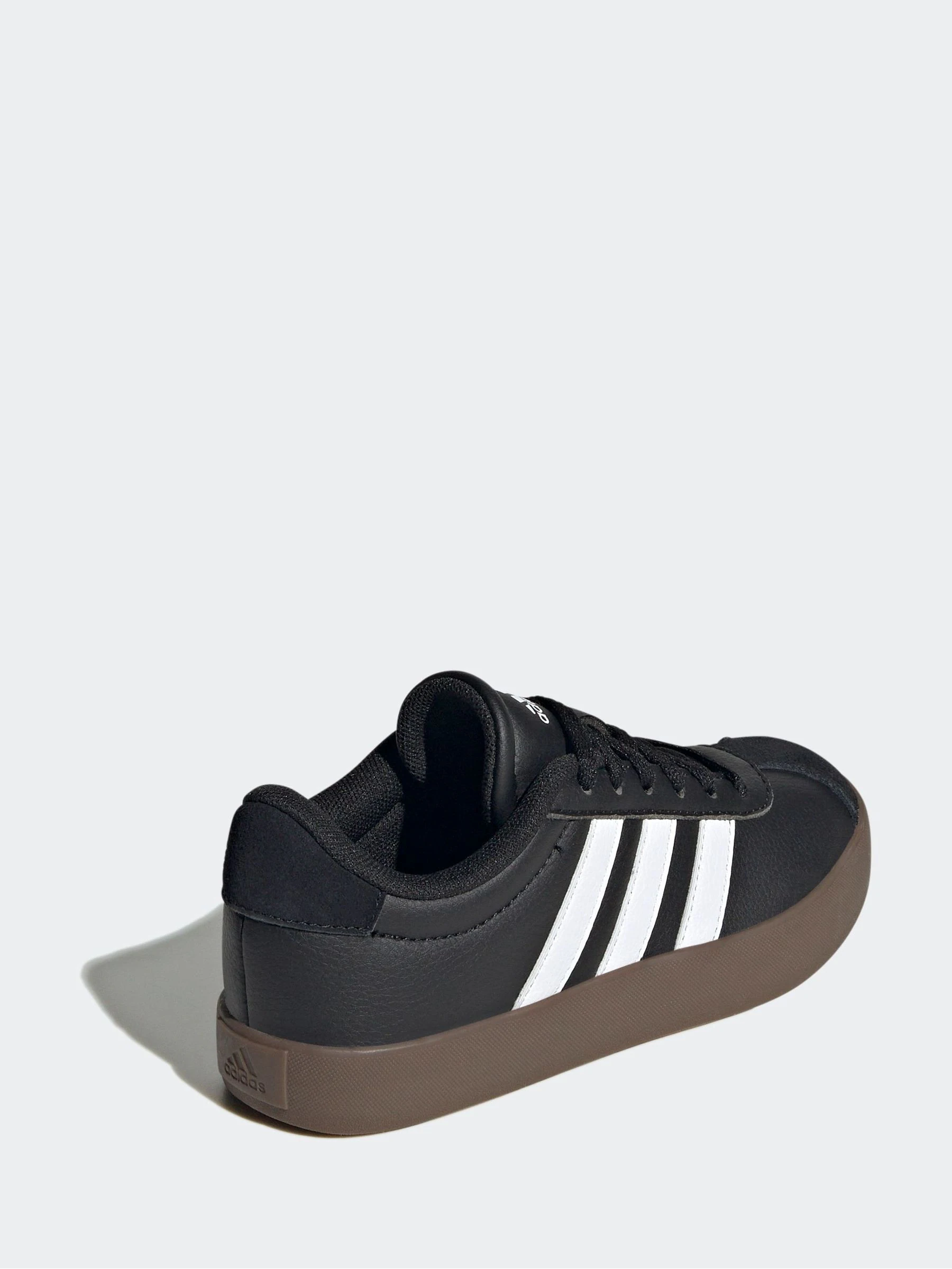 Zwart/bruin - adidas Vl Court 3.0 Suède sneakers met veters voor kinderen