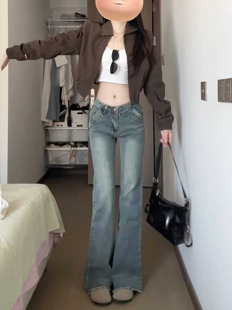 Coline - Low Rise Washed Frayed Flared Jeans (diverse ontwerpen)