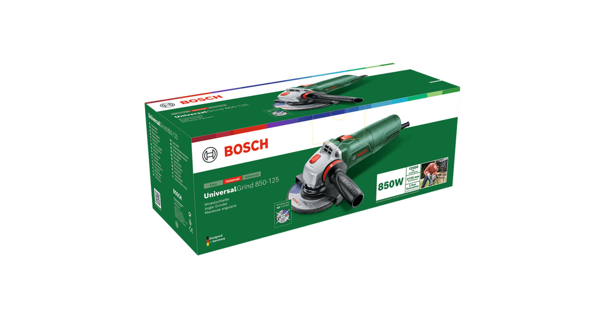 BoschUniversalGrind 850-125 haakse slijper  (Groen, 850 Watt)