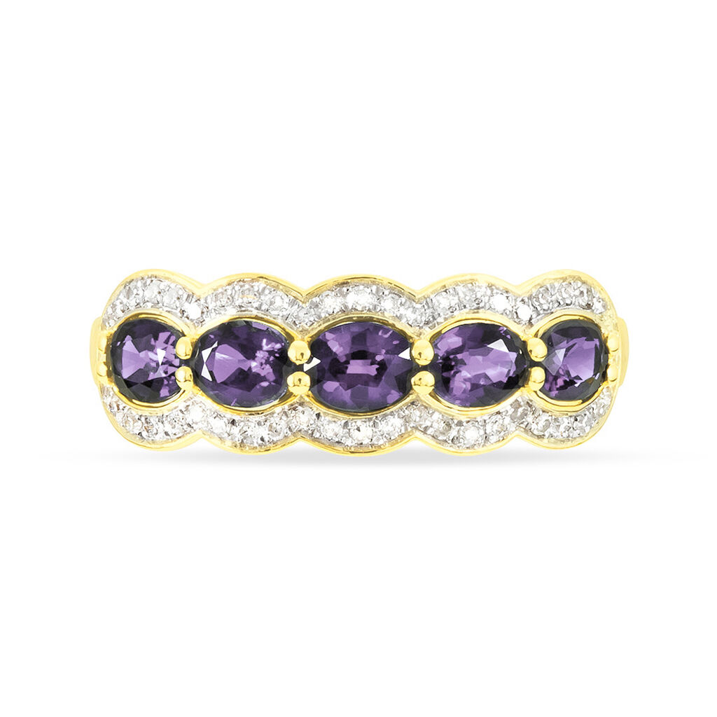 Bague Margaux Or Jaune Amethyste Et Diamant