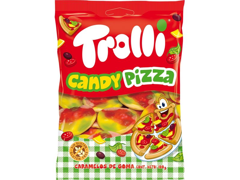 Trolli Gummibonbons Candy Pizza 100 g Kaubonbons mit fruchtigem Geschmack
