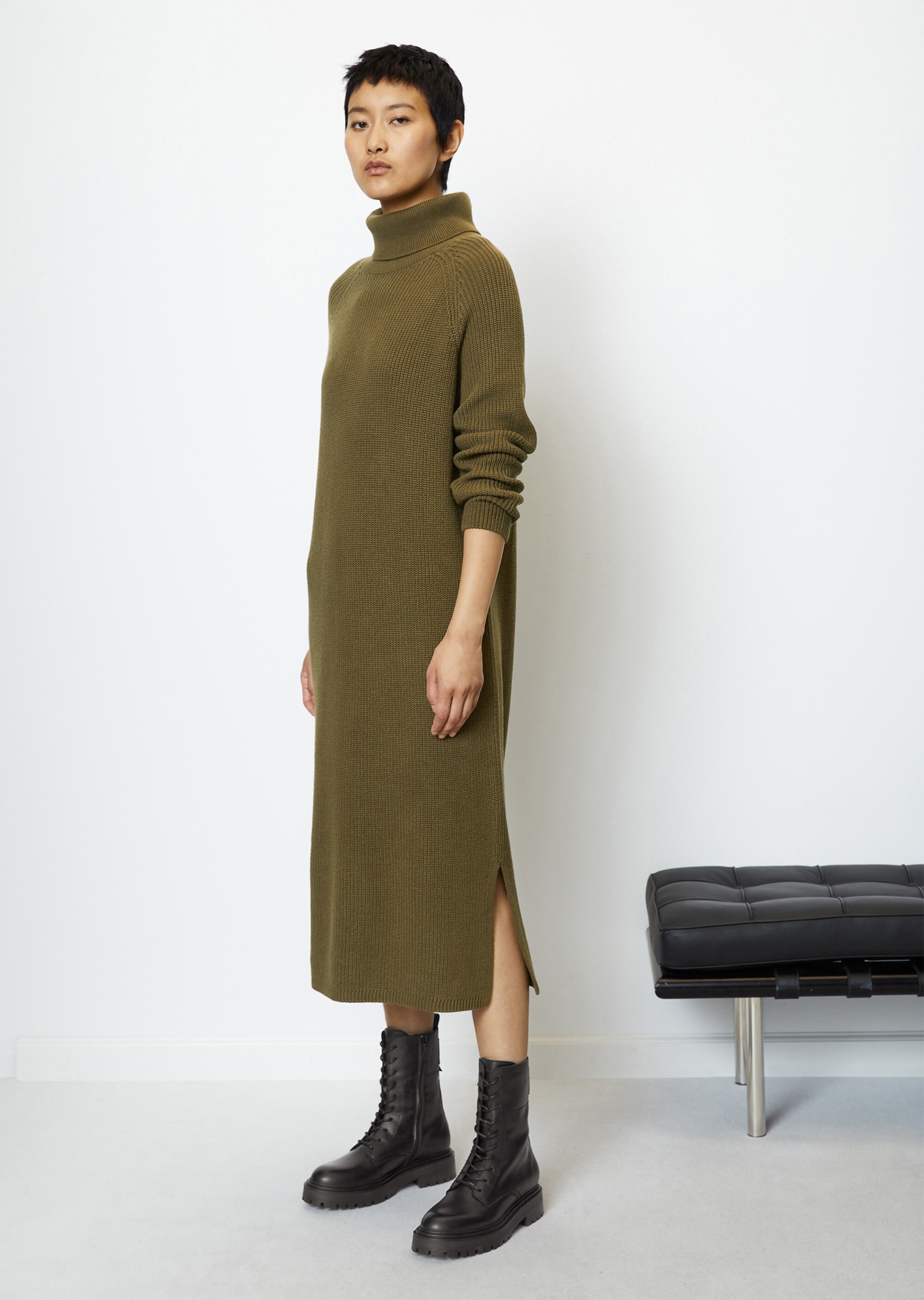 DfC Rollkragen-Strickkleid looseaus Organic Cotton-Garn