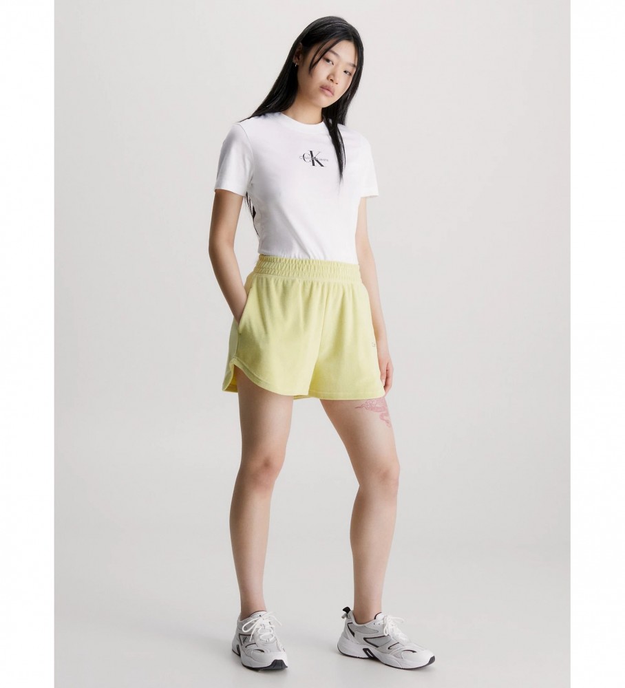 Camiseta Calvin Klein branca com monograma em algodão