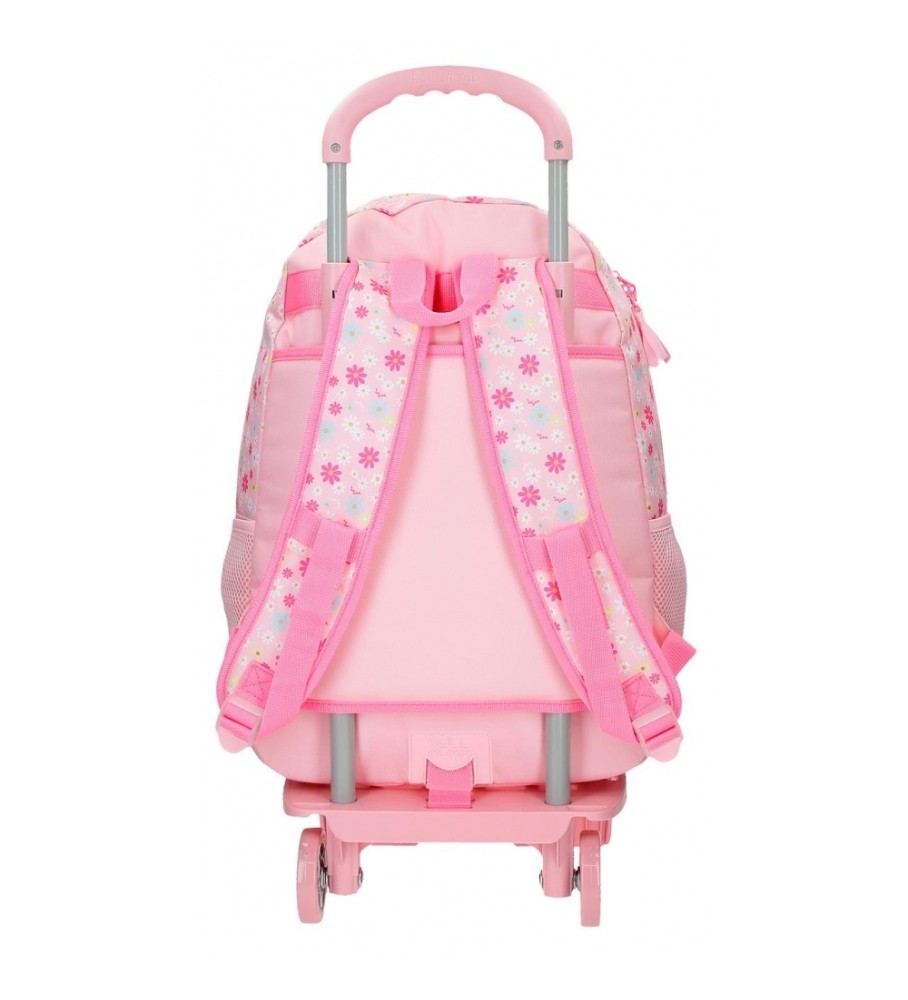 Roll Road Mochila Escolar Roll Road Coffee shop Dos Compartimentos con carro rosa