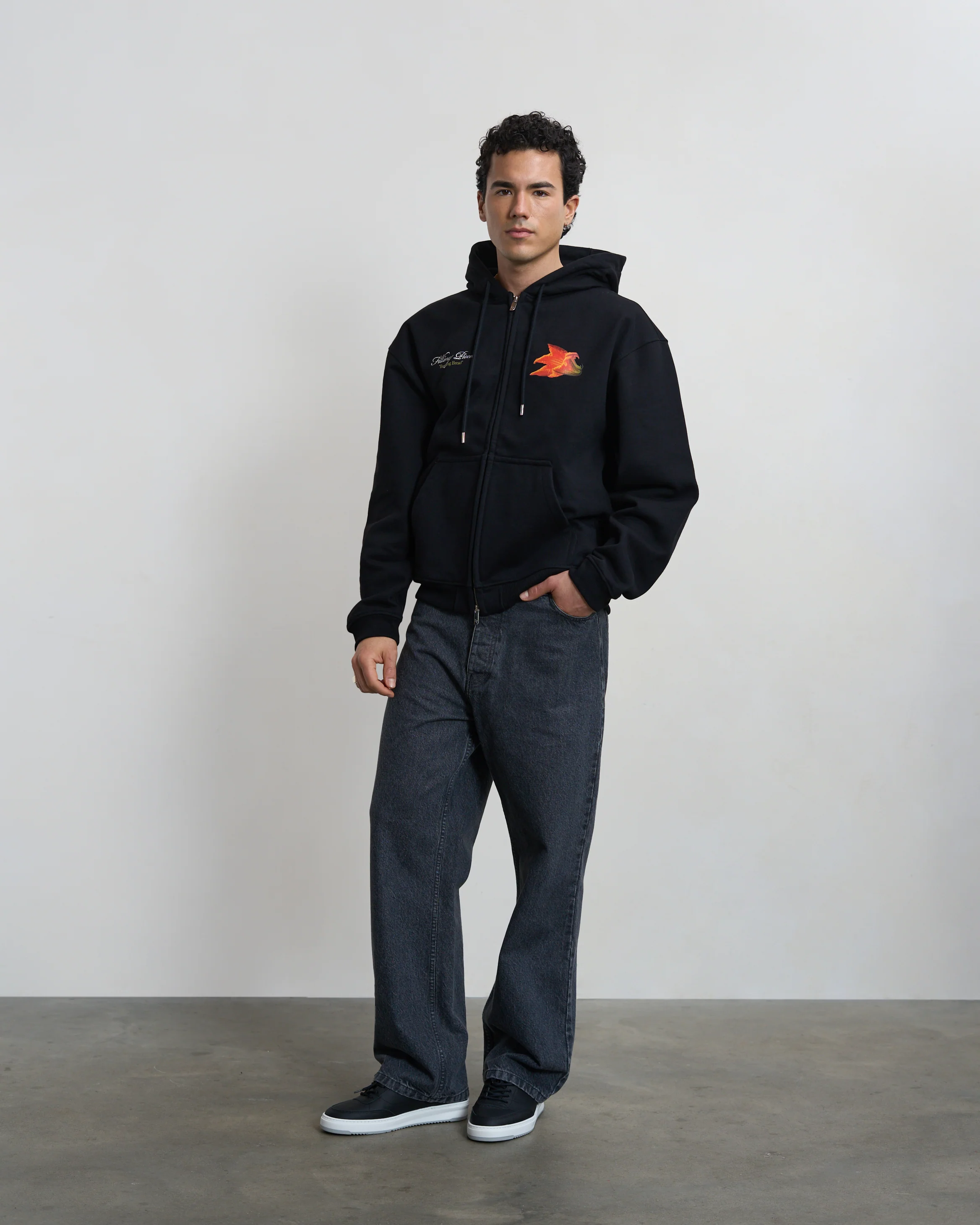 Zip Hoodie Zucchini Black