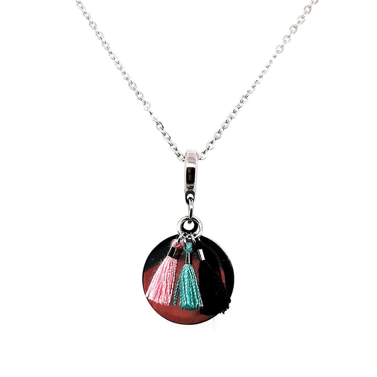 Collier Brillaxis médaille + pompons