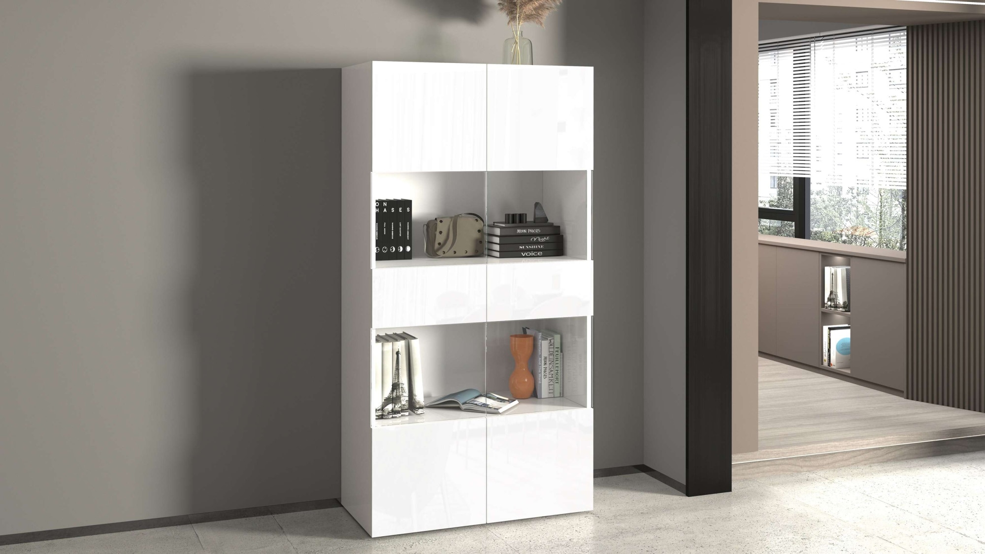 INOSIGN Vitrine »Egypt« 2 Glastüren, Front Hochglanz lackiert, Korpus matt