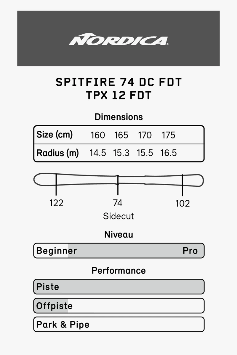 Nordica Spitfire 74 DC Ski Set 2324