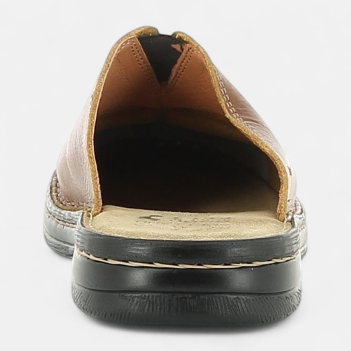 Sabots Homme en cuir cognac