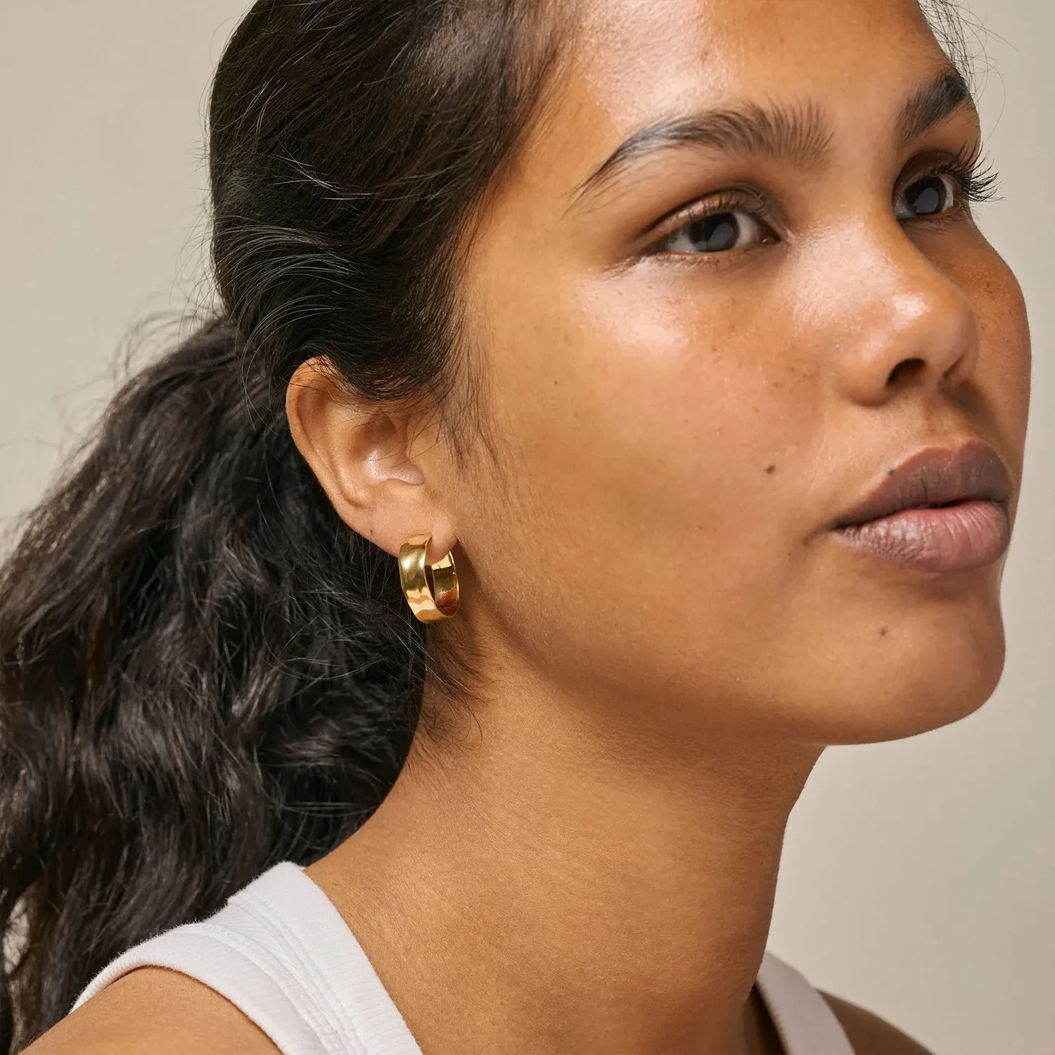 Enamel Sandra Wide Øreringe 18 kt. Forgyldt Sølv E393G