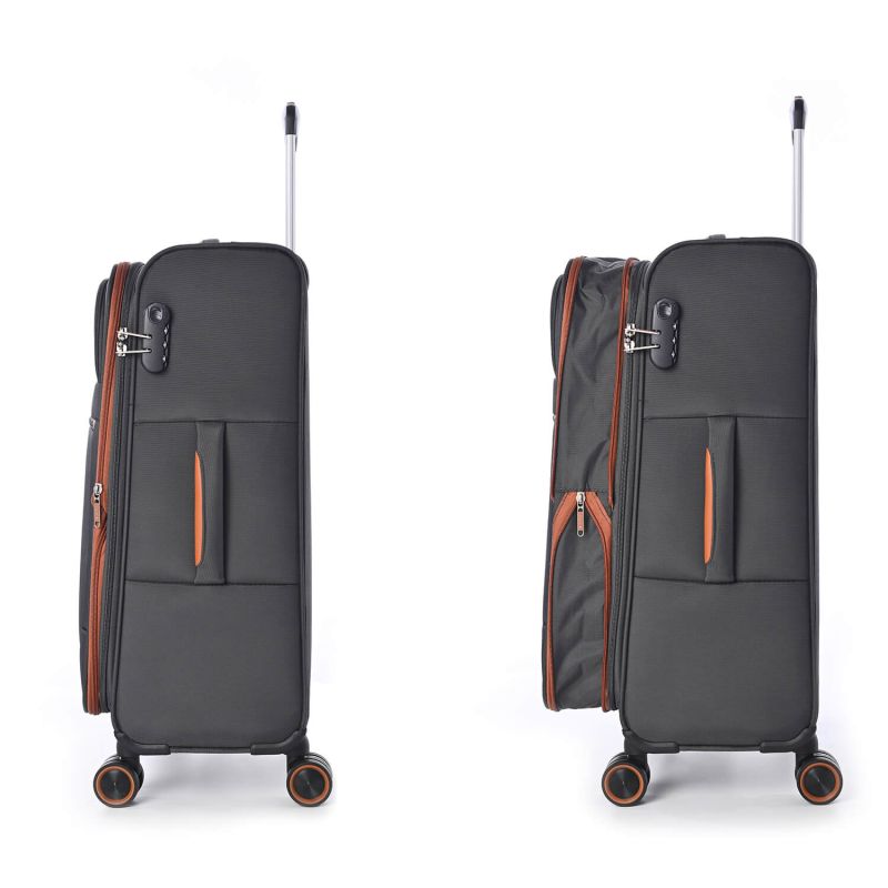 Lot de 3 valises souples 345 Extensibles 55, 67 et 79 cm Gris foncé