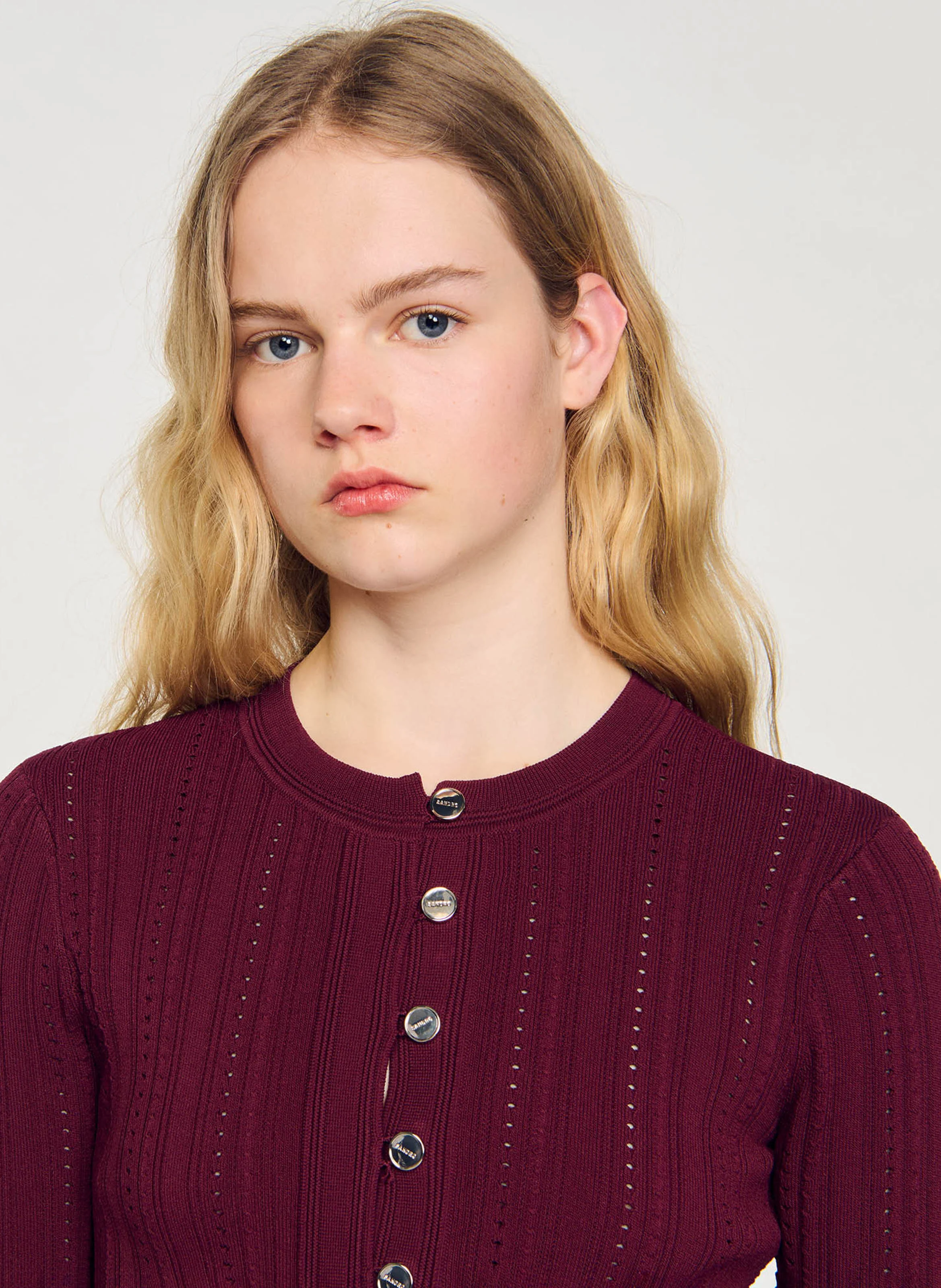 Gilet col rond | Rouge