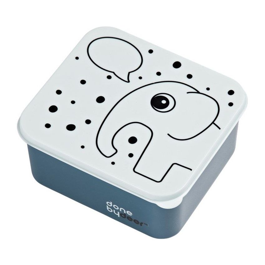 Lunchbox boîte à goûter - Elphee Bleu - Ecru