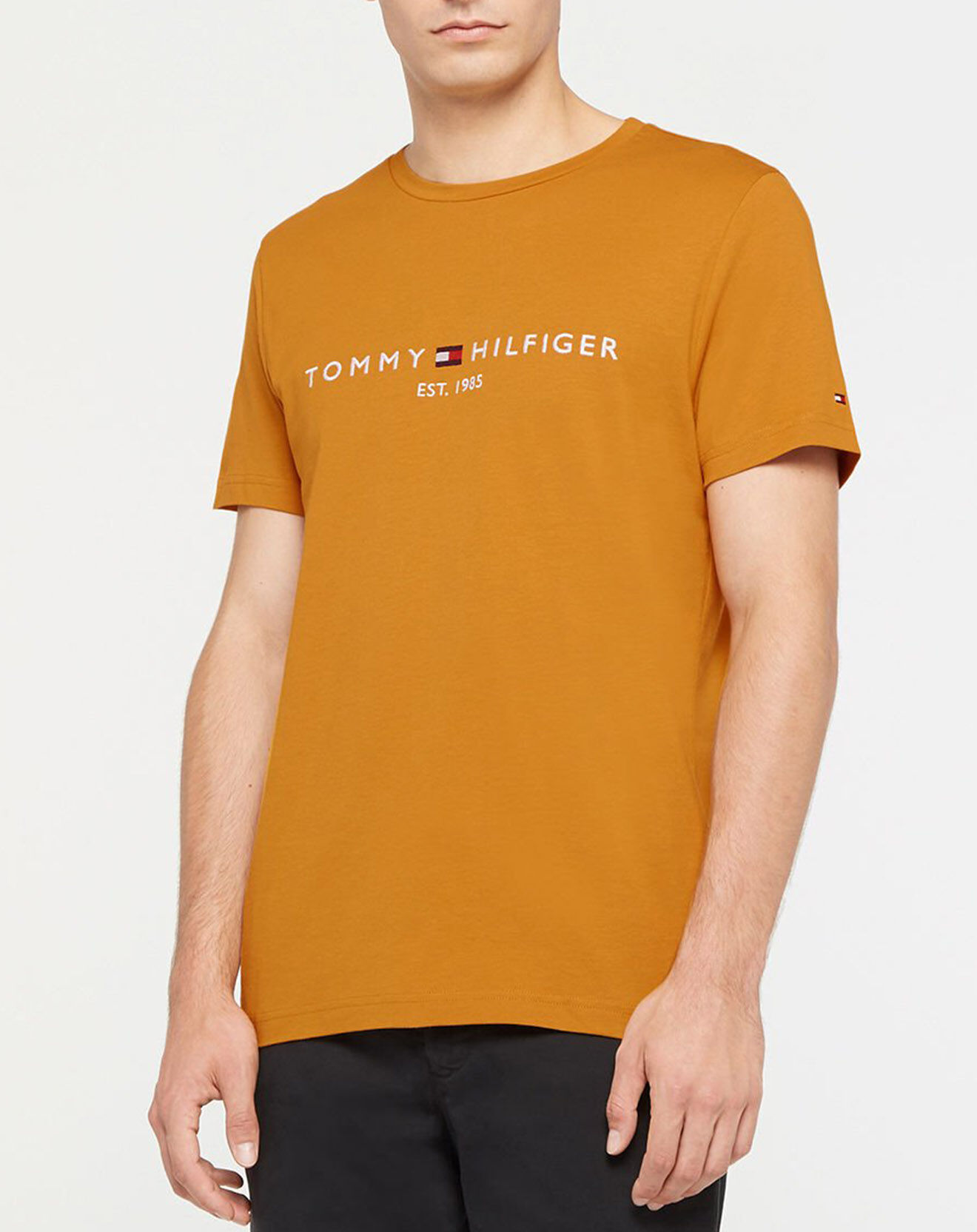 Tommy Hilfiger T-Shirt 100% Coton Bio Tommy Logo ocre