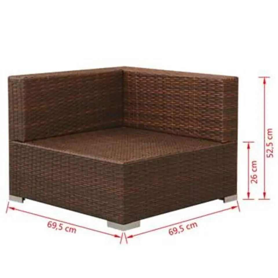vidaXL - Tuinbank Set - Bruin - Poly rattan
