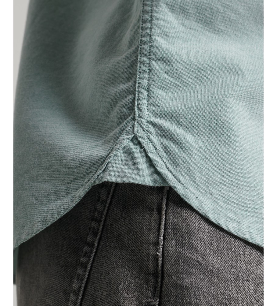 Camisa Oxford de manga curta verde Superdry