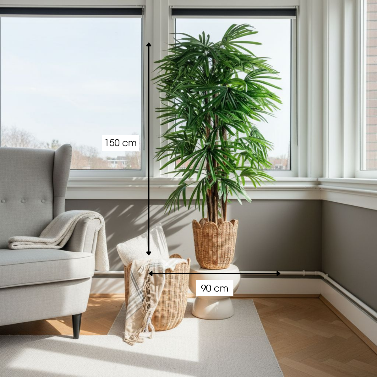 Mica Decorations Rhapispalm H150 x Ã60 cm Groen