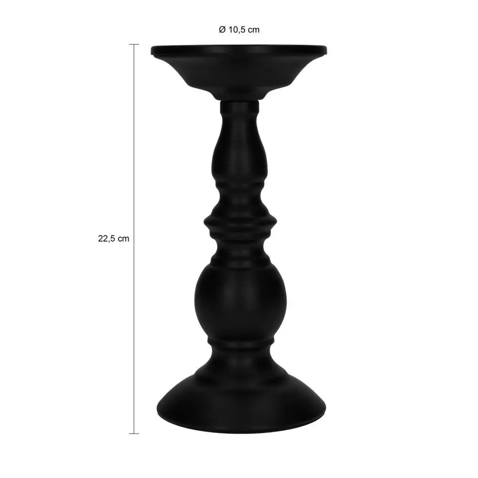 QUVIO Kandelaar - 21 cm - Metaal - Zwart