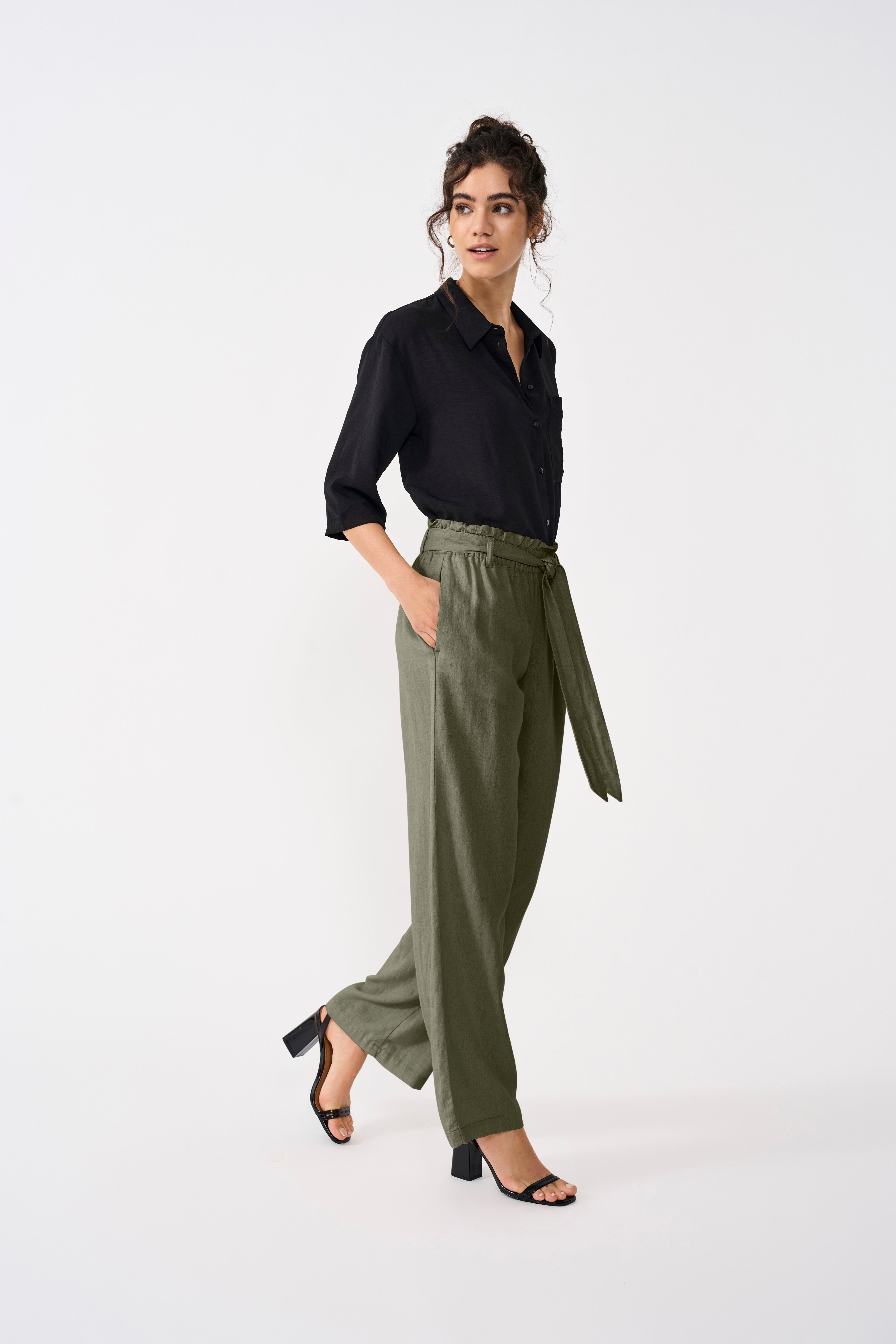 JDYSAY Mittlere Taille Locker geschnitten Hose Kalamata