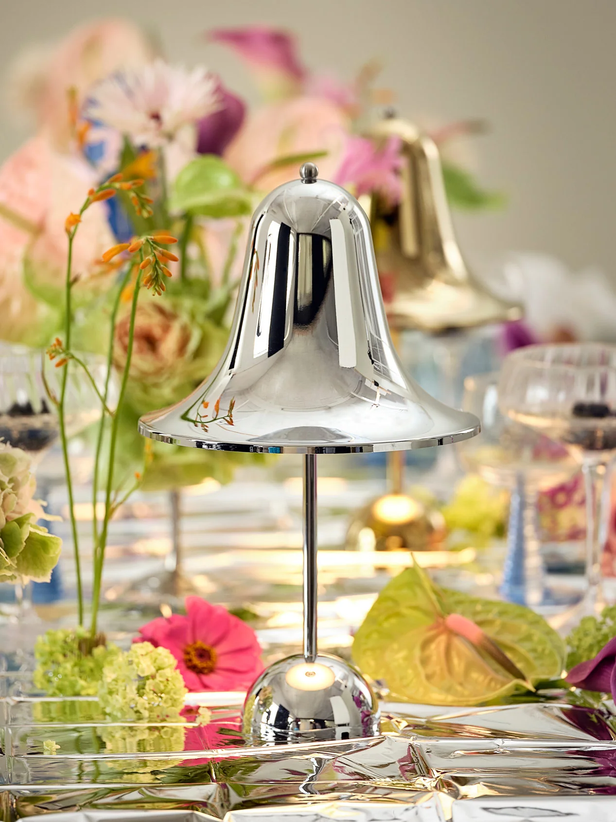 Verpan  Pantop Portable bordlampe - Shiny Chrome
