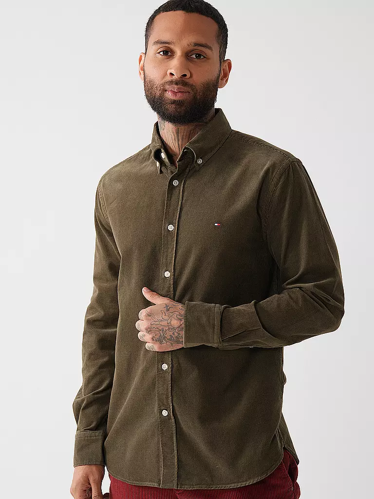 TOMMY HILFIGER Cordhemd  olive