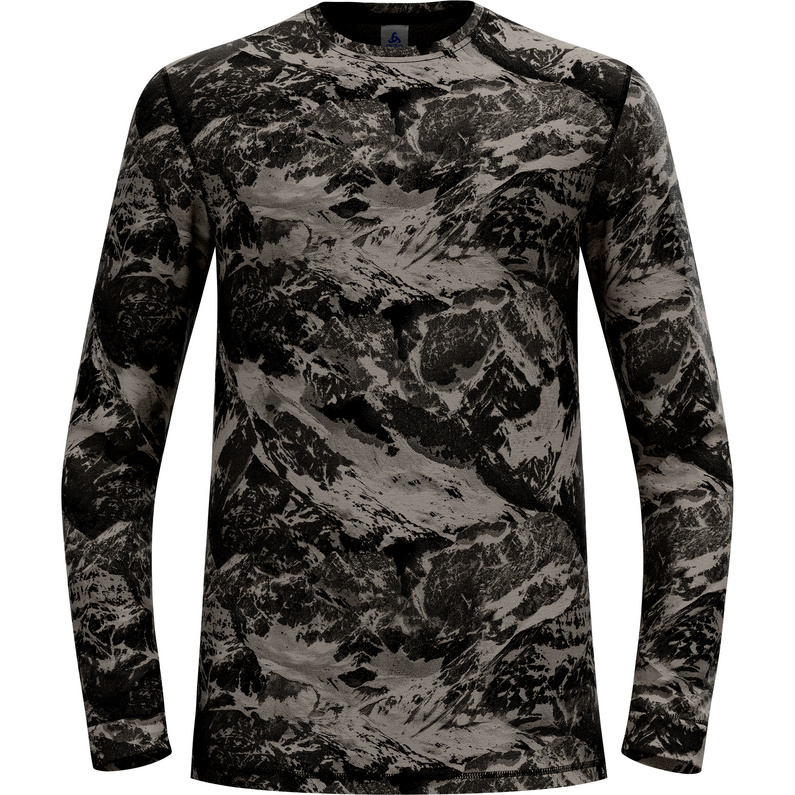Odlo Herren Merino Mountains Crew Neck BI Longsleeve