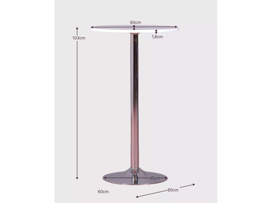 Table haute design - Boom - Blanc