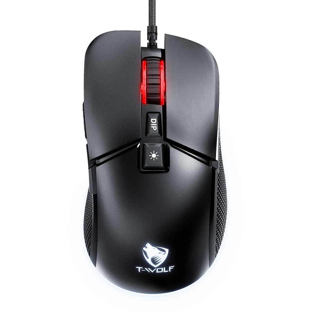 Optische Kabelgebundene Gaming Maus 7200 DPI mit RGB LED - Schwarz