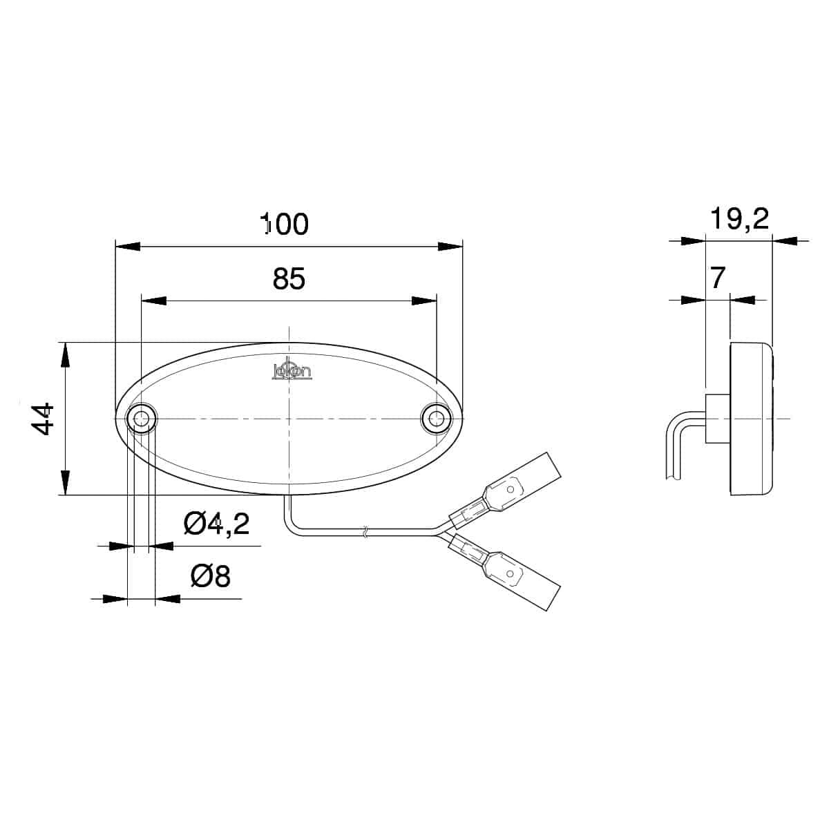 Jokon LED-Seitenmarkierungsleuchte SMLR 2012 mit integriertem Rückstrahler 12 V