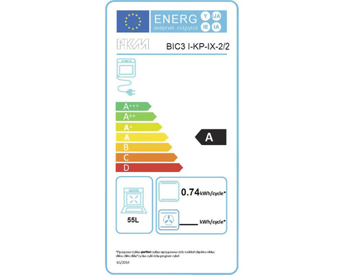 PKM ovenset met elektrische roestvrijstalen kookplaat BIC3 I-KP-IX-2/2, bruikbaar volume 55 l