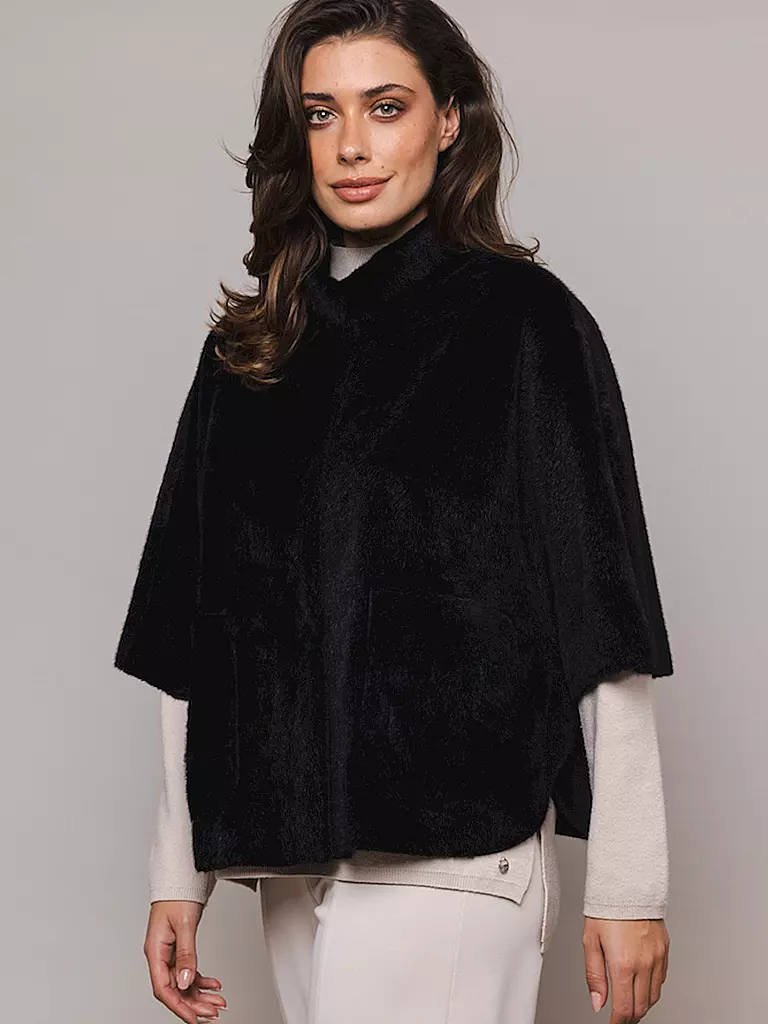 RINO&PELLE Cape in Pelzoptik DEWI schwarz