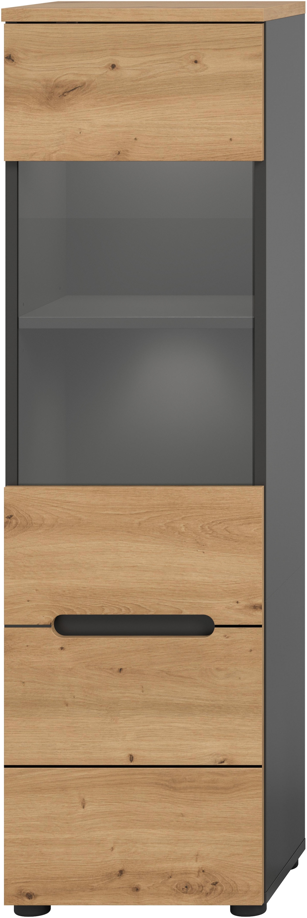 INOSIGN Vitrine »REHAT, TOPSELLER!, Höhe 125 cm, 1 Glastür, 1 Böden, 3 Fächer« stehend und hängend montierbar, 1 Stk. tlg. Vitrinenschrank, Schrank, Glasvitrine, Wohnzimmervitrine