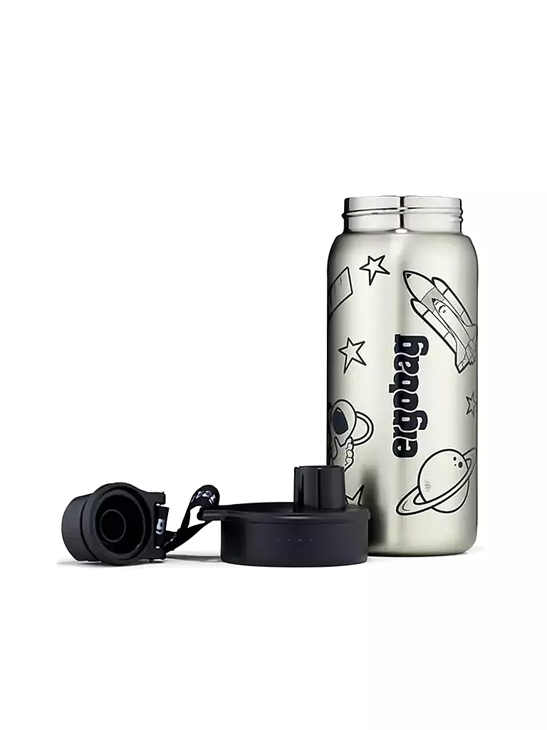ERGOBAG Edelstahl Trinkflasche 0,5L Black schwarz