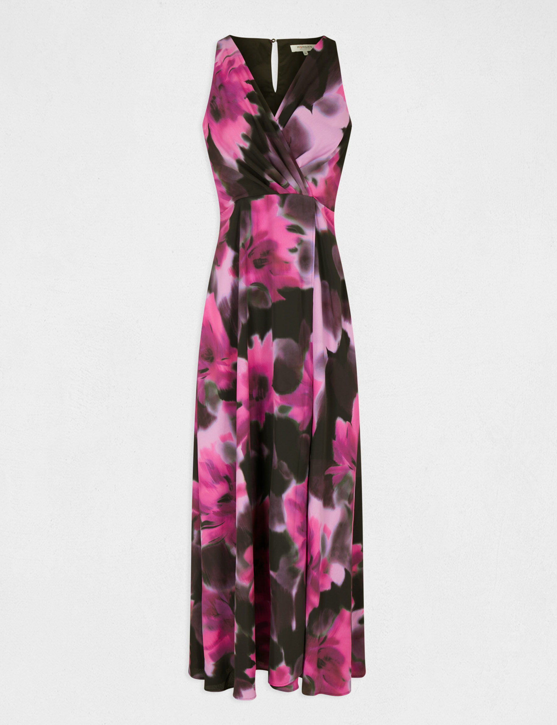 Robe longue trapèze imprimé abstrait multico femme - multico