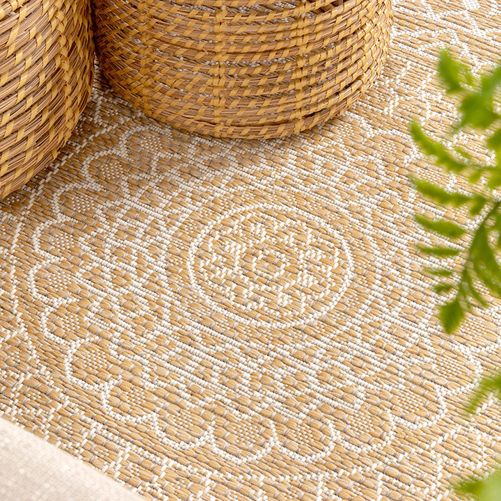 Rond buitenkleed - Summer Azteca Geel