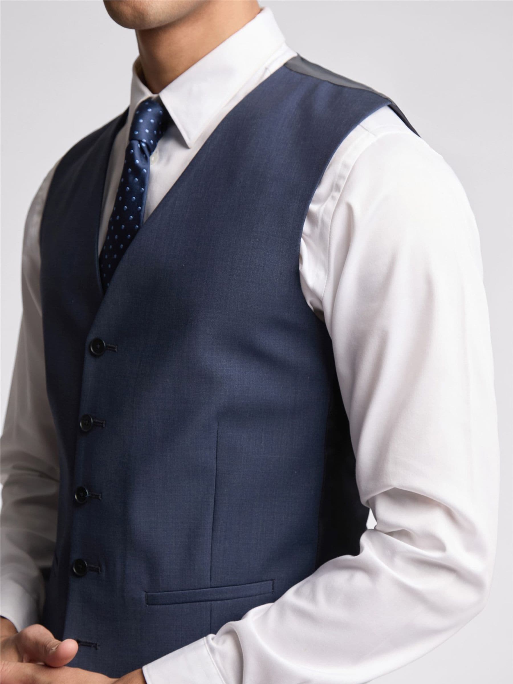Ted Baker Tailoring Blauw premium Panama gilet