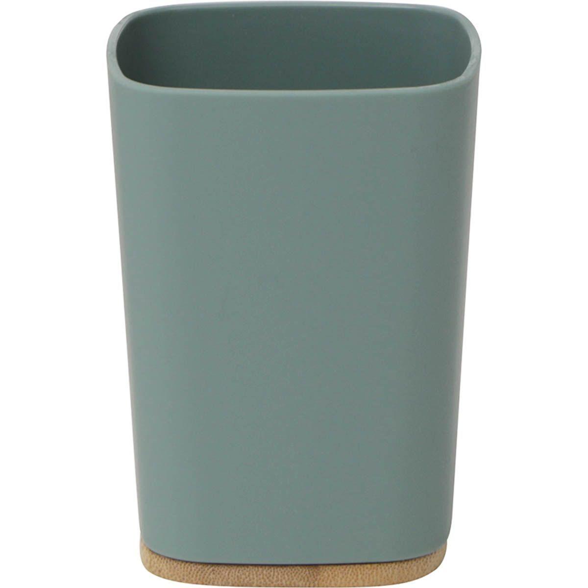 GOBELET RUBBER ET ABS ET BAMBOU 0.380L VERT SAUGE
