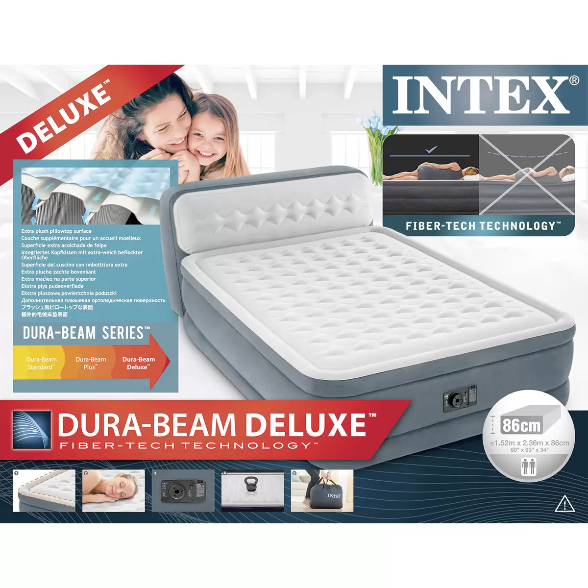 Luftbett Intex Queen Headboard