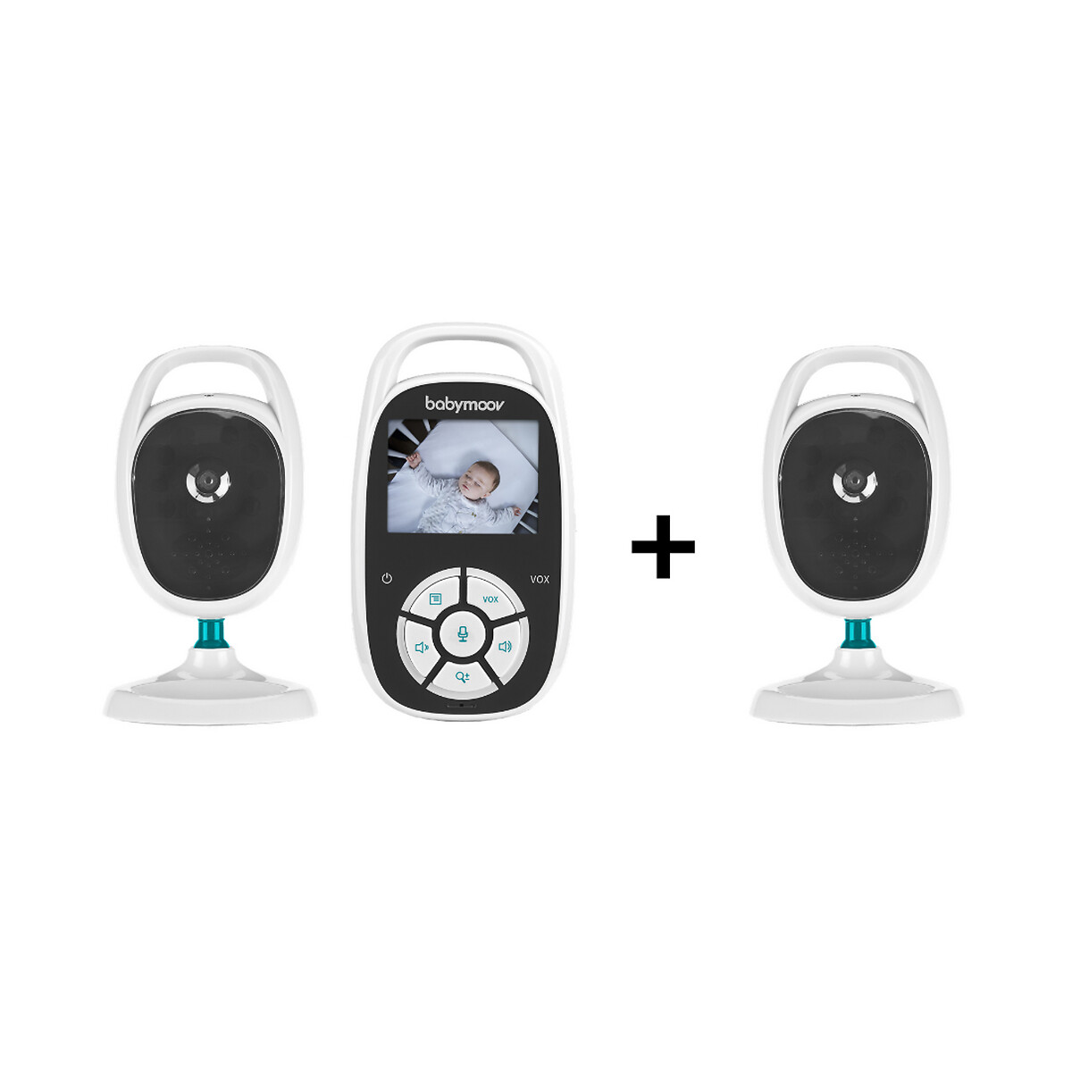 BABYMOOV<br>Monitor de vídeo para bebês Yoo See com câmera extra