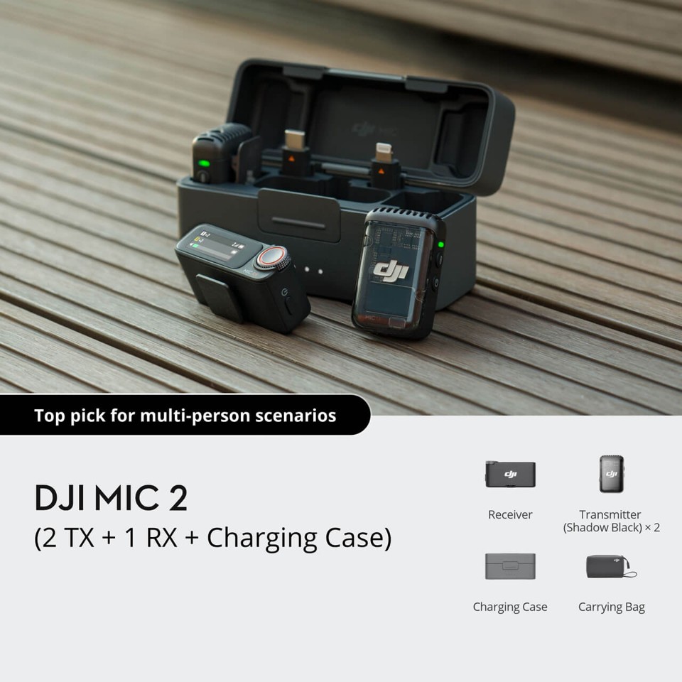 DJI - Mic 2 (2 TX + 1 RX + Opladningsetui)