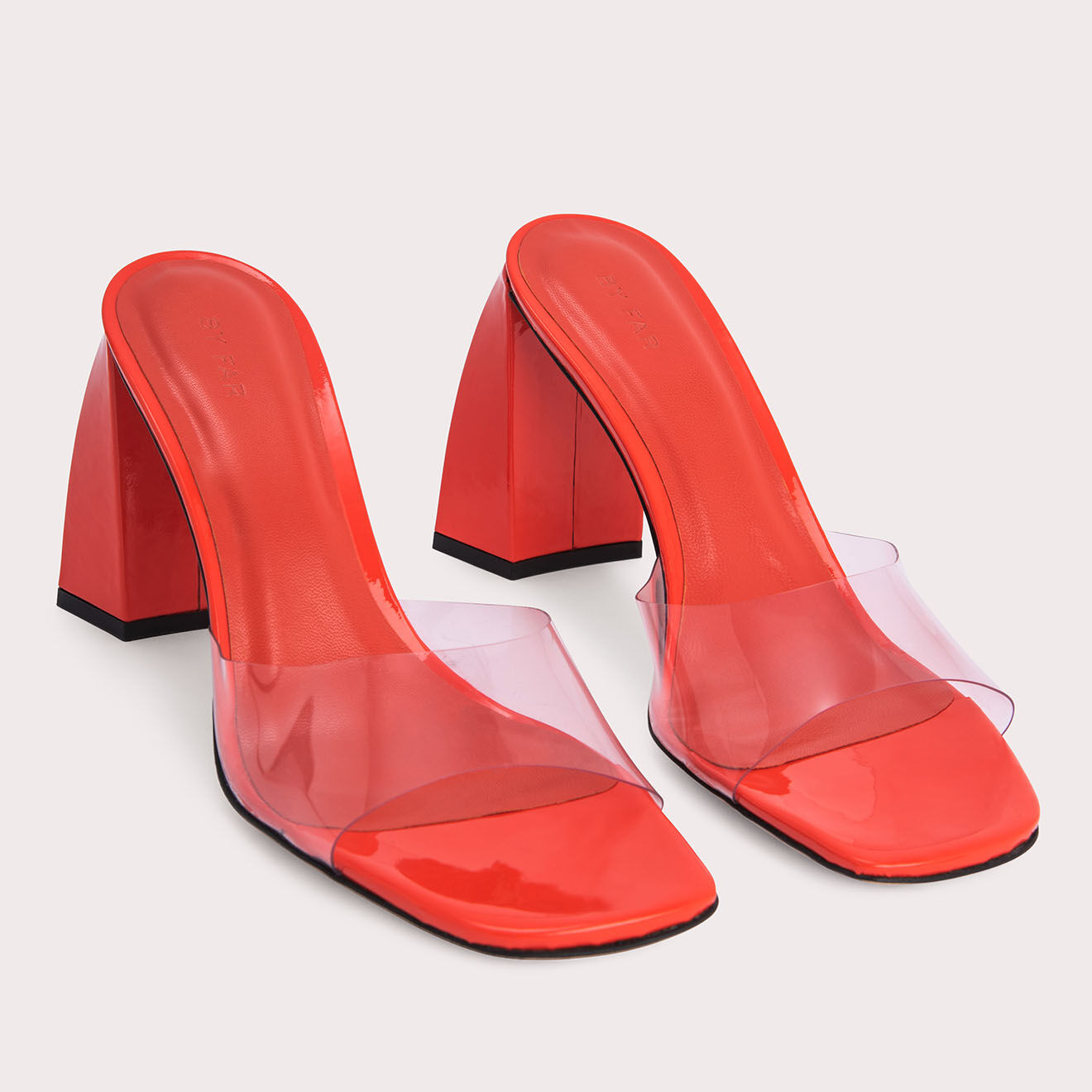 By Far Mules Michele rouges - Talon 10 cm