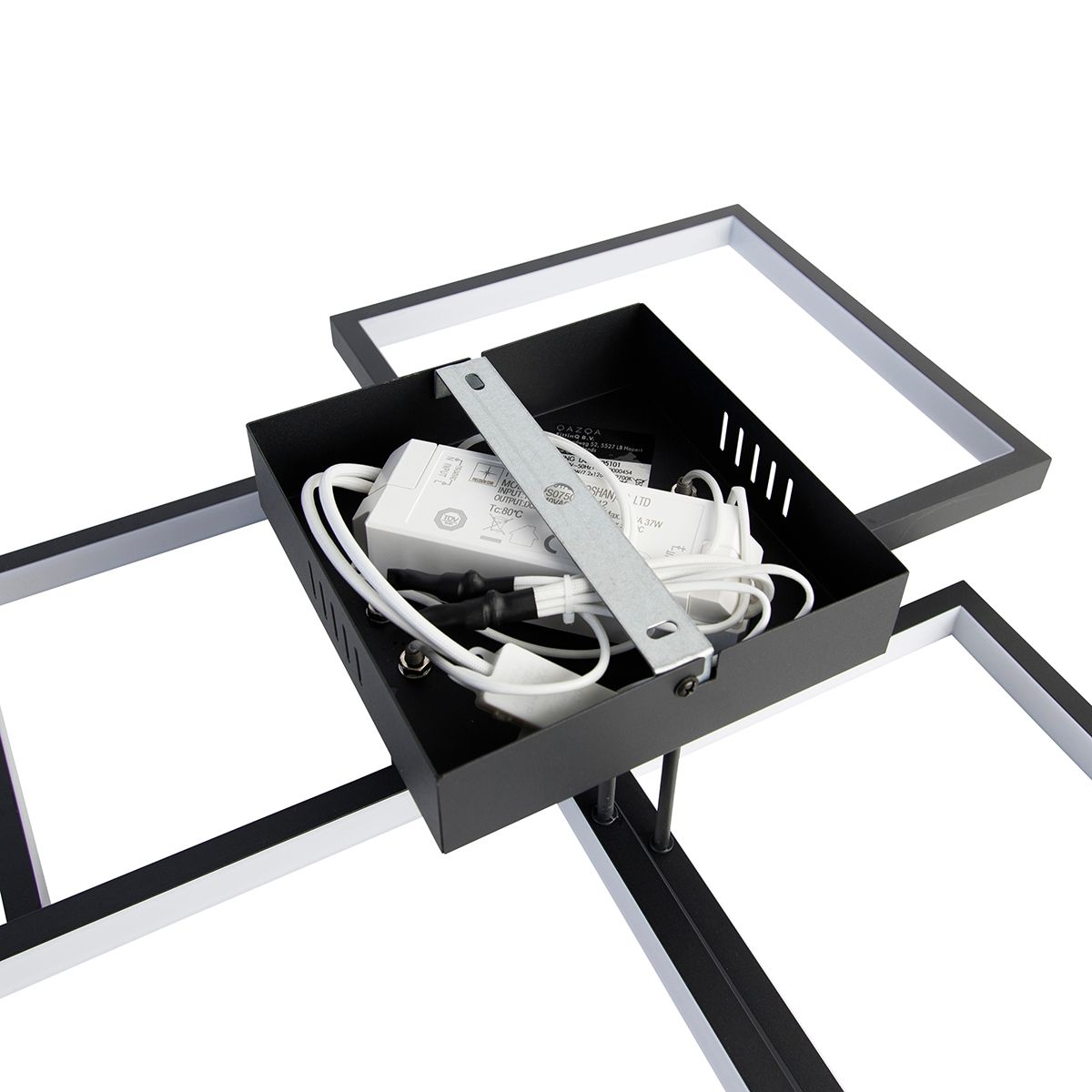 Plafondlamp zwart incl. LED 3 staps dimbaar 4-lichts - Lejo