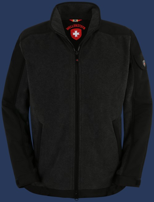 Jet-Jacke MicroFleece, Melange/Schwarz